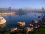 Beautiful pond at the back of the Two Sisters Vineyards vinery is neibhouring our property